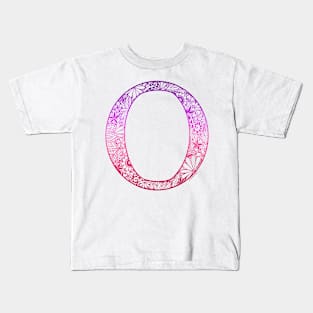 Floral Letter Capital O Pink Kids T-Shirt